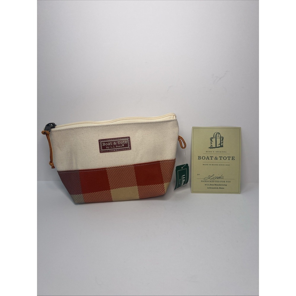 L.L.Bean Boat & Tote Zip Pouch Apple Cinnamon NWT Made in USA‎ 100% Cotton